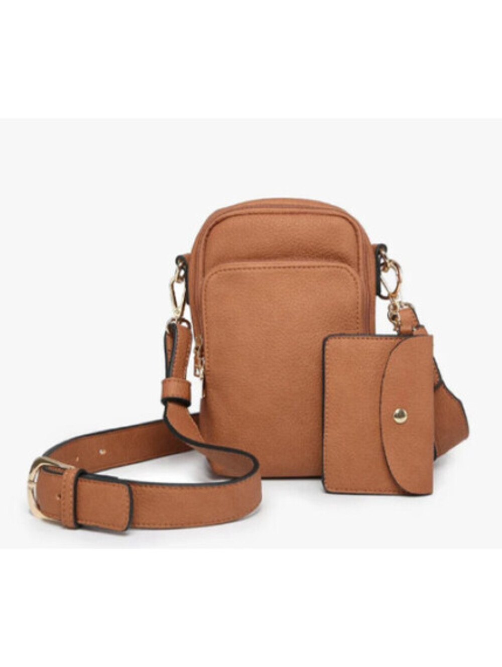 Jen & Co NWT Bag in a Bag Vegan Brown Leather Parker Crossbody Multiple Pockets